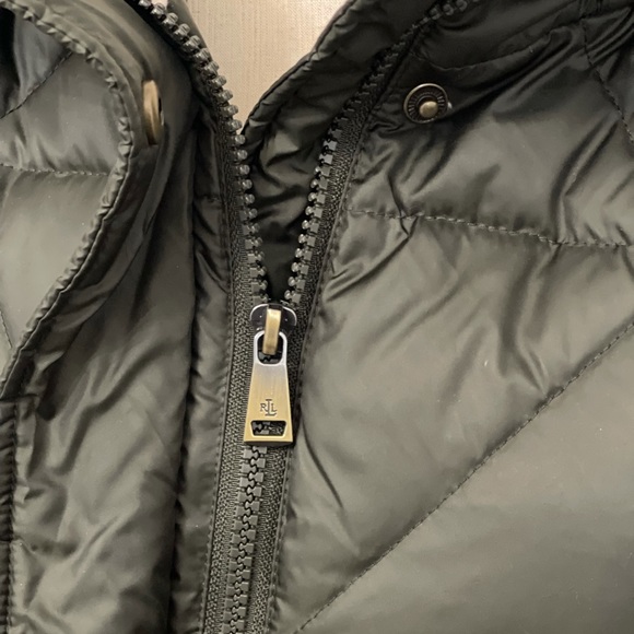 Lauren Ralph Lauren Faux Fur Trim Hooded Puffer Jacket In Litchfield Loden NWT - Picture 4 of 16